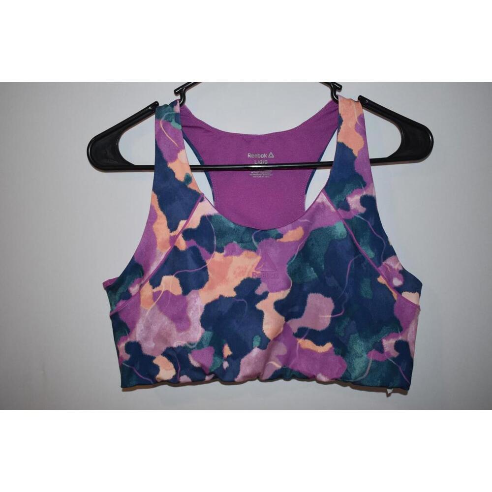Reebok Women's Impact Reflex Sports Bra, Multi Color Size Large‎